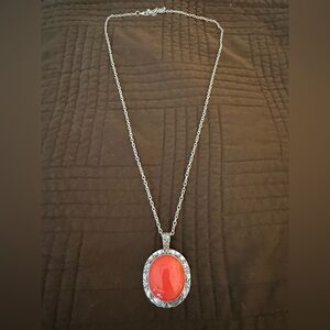 Elegant Tangerine Orange Pendant Necklace